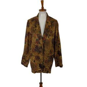 Michael‎ & Company Medium Brown Vintage Blazer Retro Academia Classic Outerwear